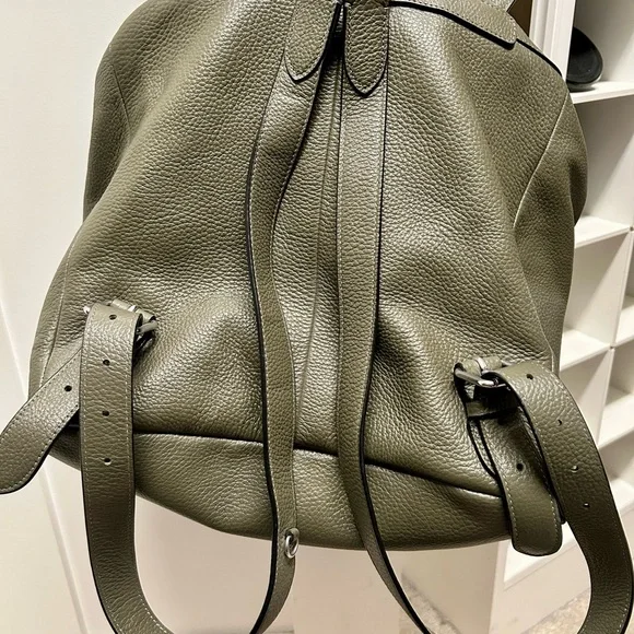 Coach Olive Green Leather Backpack - Picture 2 of 6